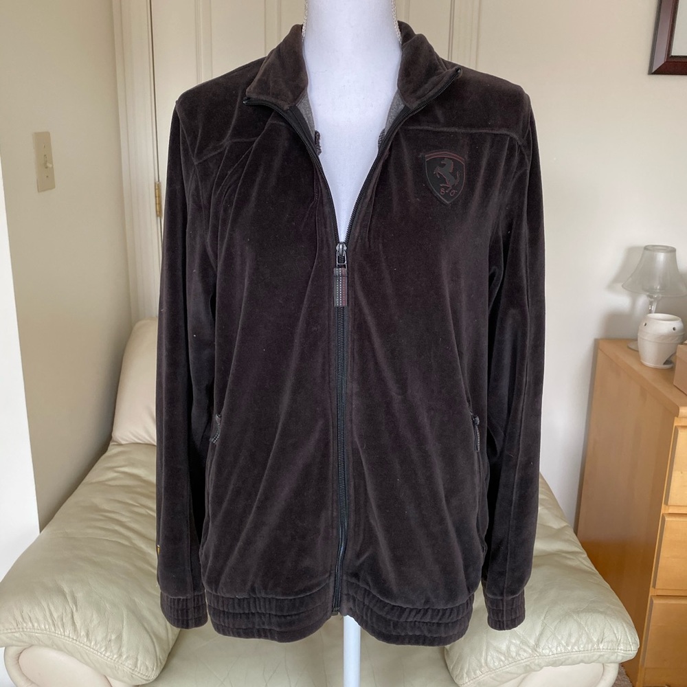 Puma Ferrari Scuderia Track Jacket Mens S Velour Zip Up OfficialPuma
